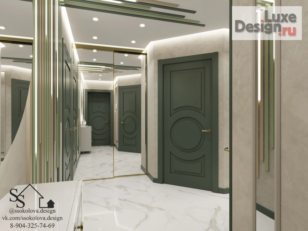 Дизайн интерьера трехкомнатной квартиры "Яркий дизайн кухни и коридора " (фото 1)