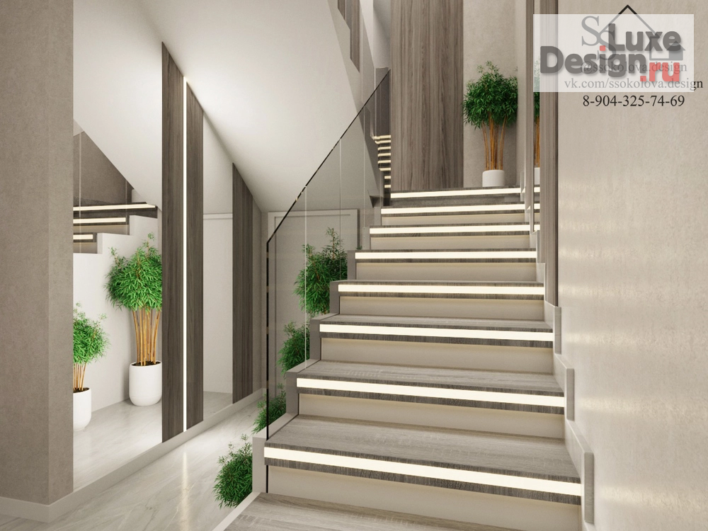 Дизайн интерьера трехкомнатной квартиры "Лестница Красноярский тракт" (фото 2)