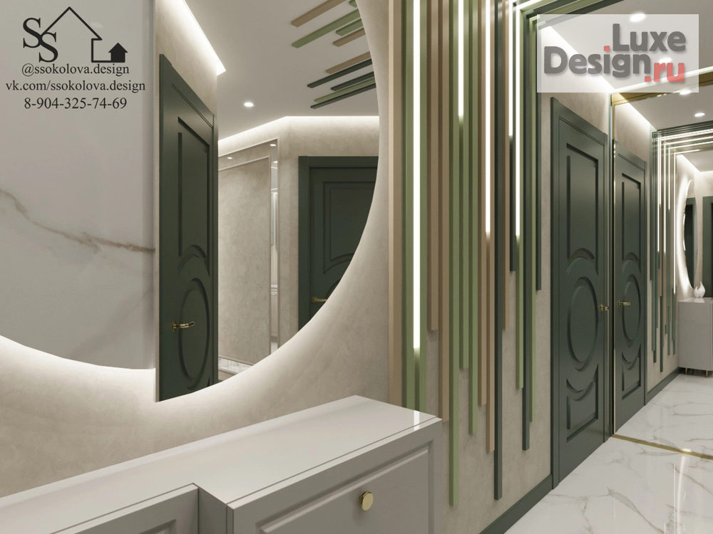 Дизайн интерьера трехкомнатной квартиры "Яркий дизайн кухни и коридора " (фото 4)