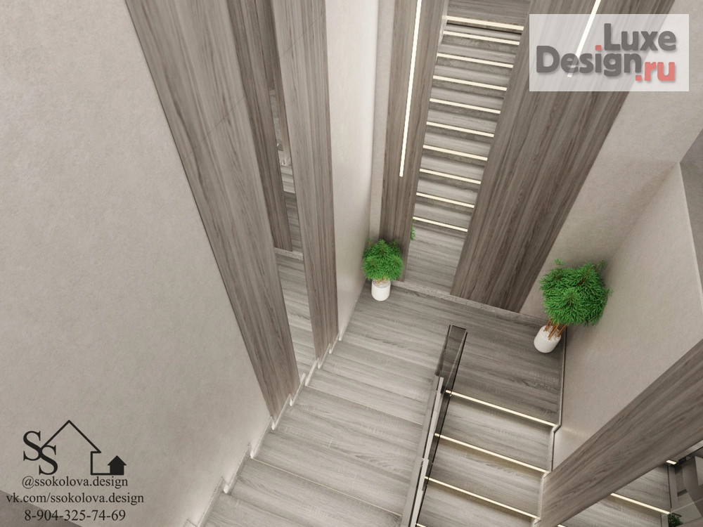 Дизайн интерьера трехкомнатной квартиры "Лестница Красноярский тракт" (фото 4)