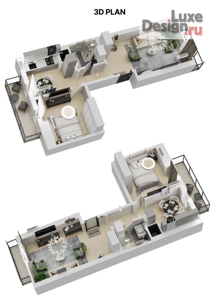 Дизайн интерьера двухкомнатной квартиры "Оформление квартиры для быстой продажи в период ремонта" (фото 9)
