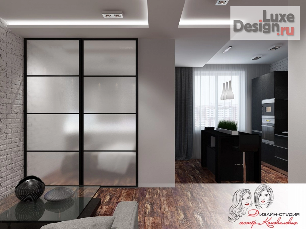 Дизайн интерьера двухкомнатной квартиры "Дизайн-проект квартиры в стиле ЛОФТ 42 кв.м." (фото 4)