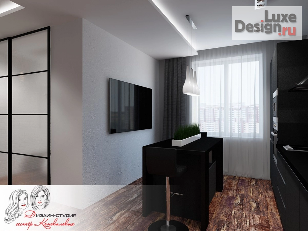 Дизайн интерьера двухкомнатной квартиры "Дизайн-проект квартиры в стиле ЛОФТ 42 кв.м." (фото 8)