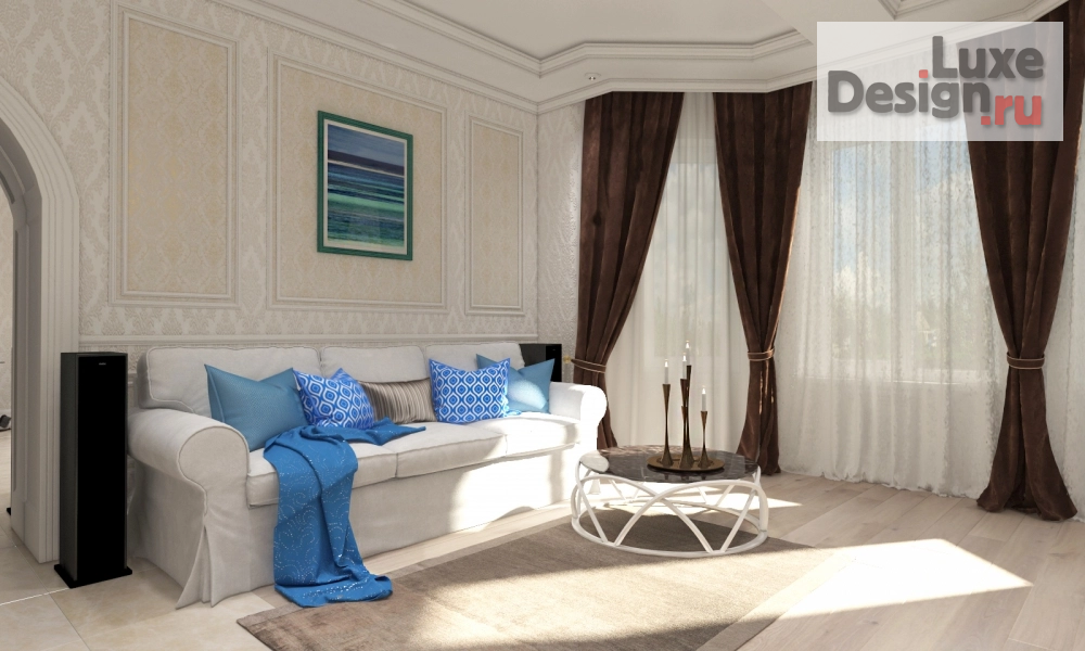 Дизайн интерьера загородного дома "Гостиная в загородном доме" (фото 6)